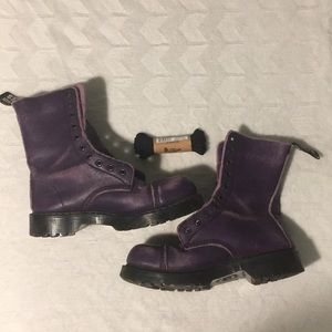10 hole Made in UK purple Vegetarian Shoes boots